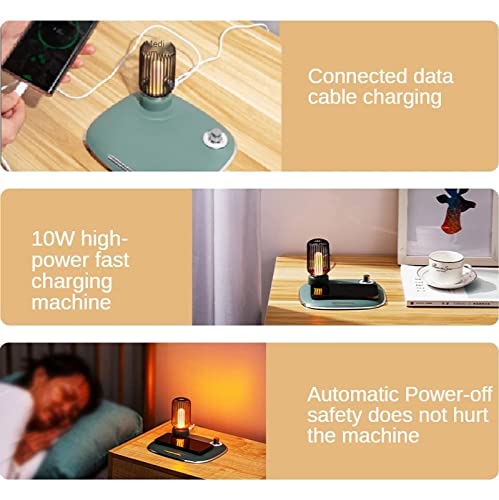 15W Qi Wireless Charging Lamp Night Light Table Lamp USB C Fast Wireless Charging Pad (Color : A)