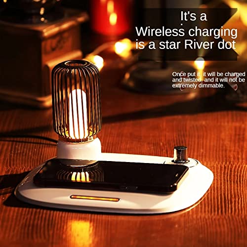 15W Qi Wireless Charging Lamp Night Light Table Lamp USB C Fast Wireless Charging Pad (Color : A)